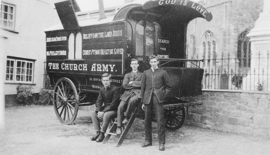 Church Army Officers and Their Horse-drawn Caravan